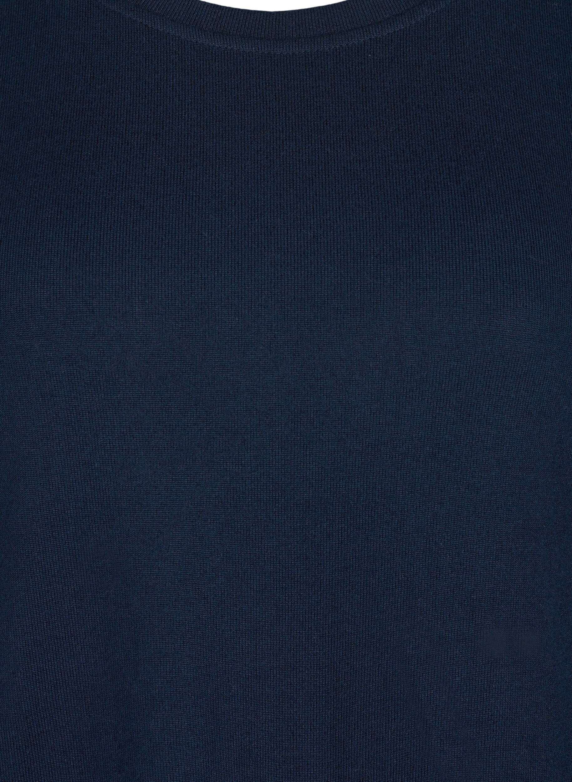 Zizzi Gebreide top met knoopjes, Night Sky, Packshot image number 2