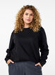 Sweatshirt met ronde hals, Zwart, Model image number 0