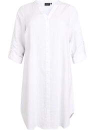 Lange shirt in linnen en viscose, Wit