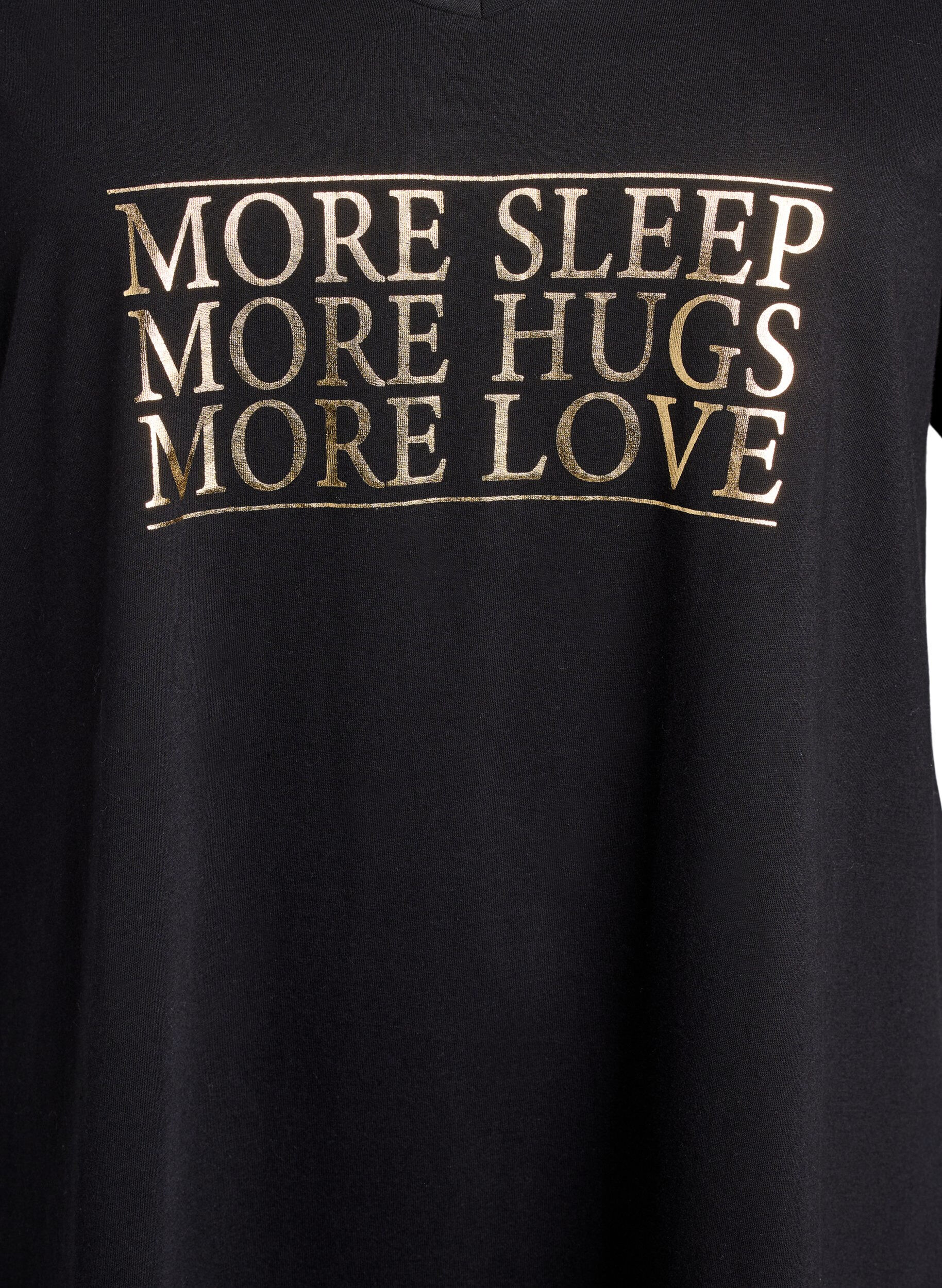 Zizzi Nachtjapon van biologisch katoen met V-hals, , Packshot image number 2