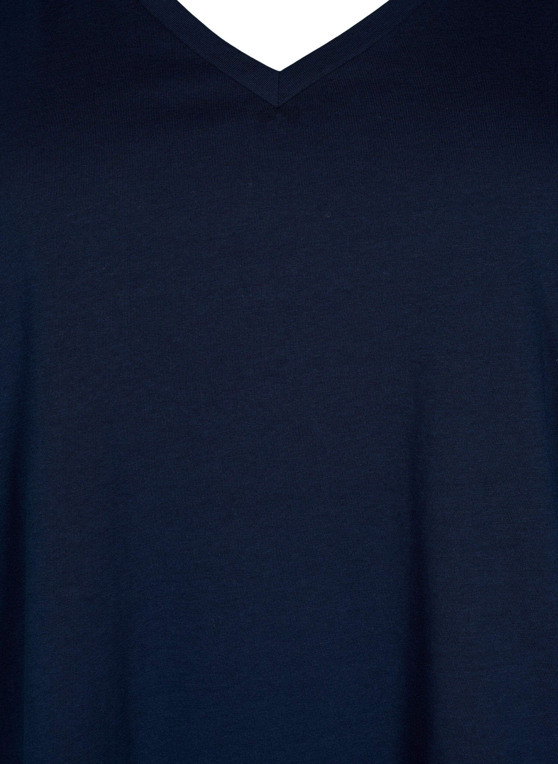 Zizzi Katoenen t-shirt met korte kanten mouwen, Blauw, Packshot image number 2