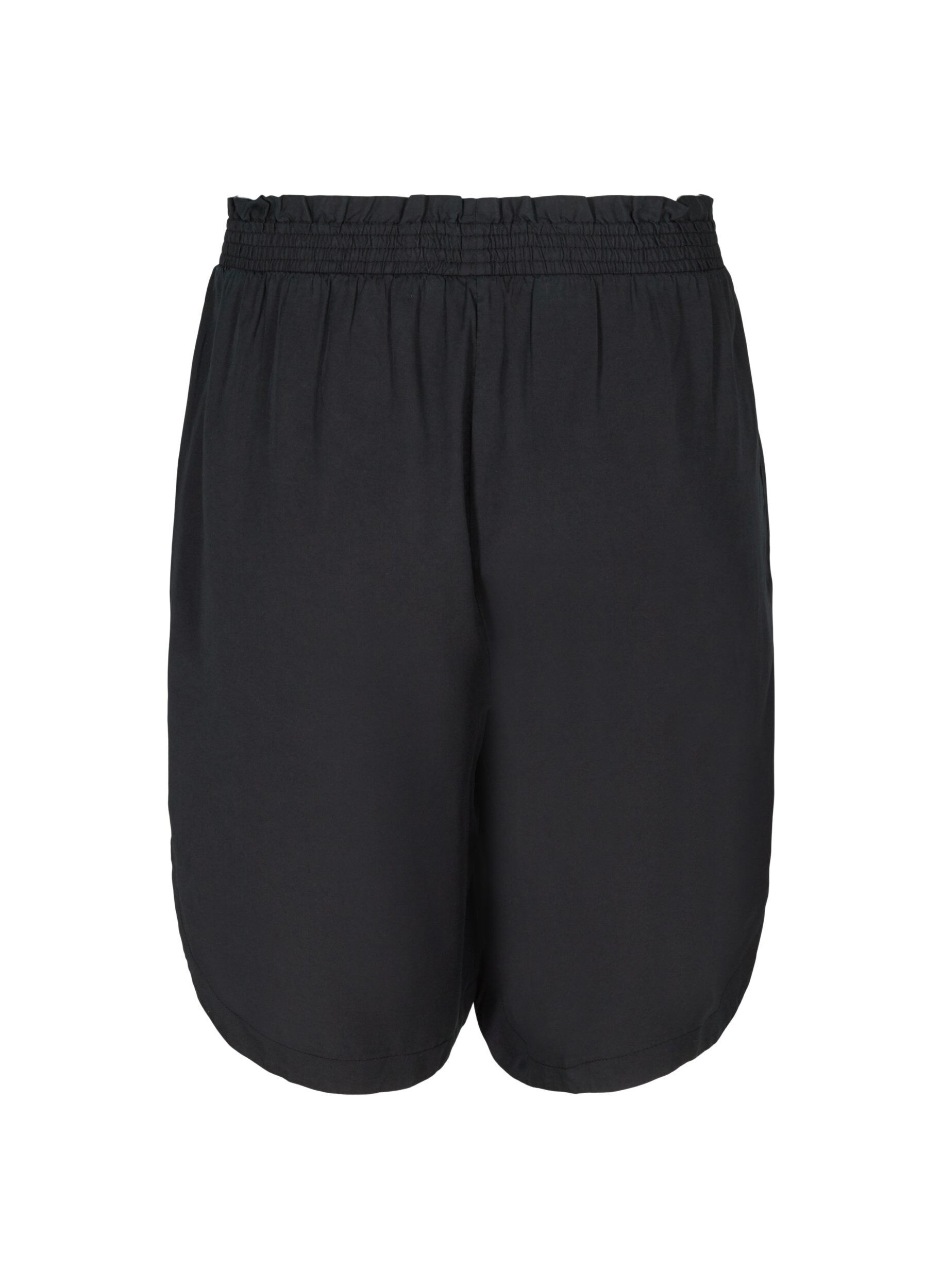 Zizzi Losse bermuda met smock, Black, Packshot image number 1