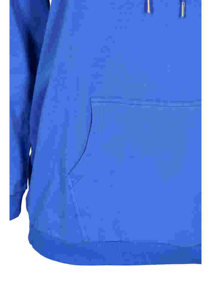 Sweatshirt met tekstopdruk en capuchon, Dazzling Blue, Packshot image number 3