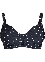 Bikinitop met beugel en patroon, Zwart