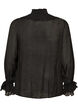 Viscose blouse met ruches en lange mouwen, Zwart, Packshot image number 1