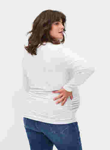 Basic zwangerschapstop met lange mouwen , White, Model image number 1