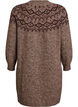 Gebreide jurk met jacquardpatroon, Bruin, Packshot image number 1