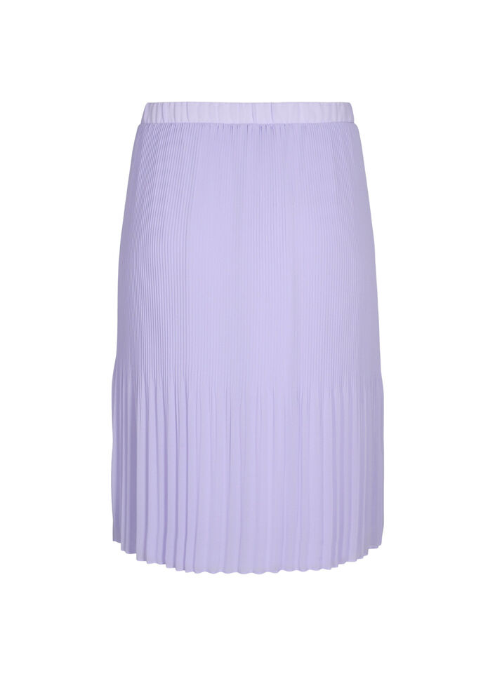 Geplooide midi rok, Lavender SOLID, Packshot image number 1