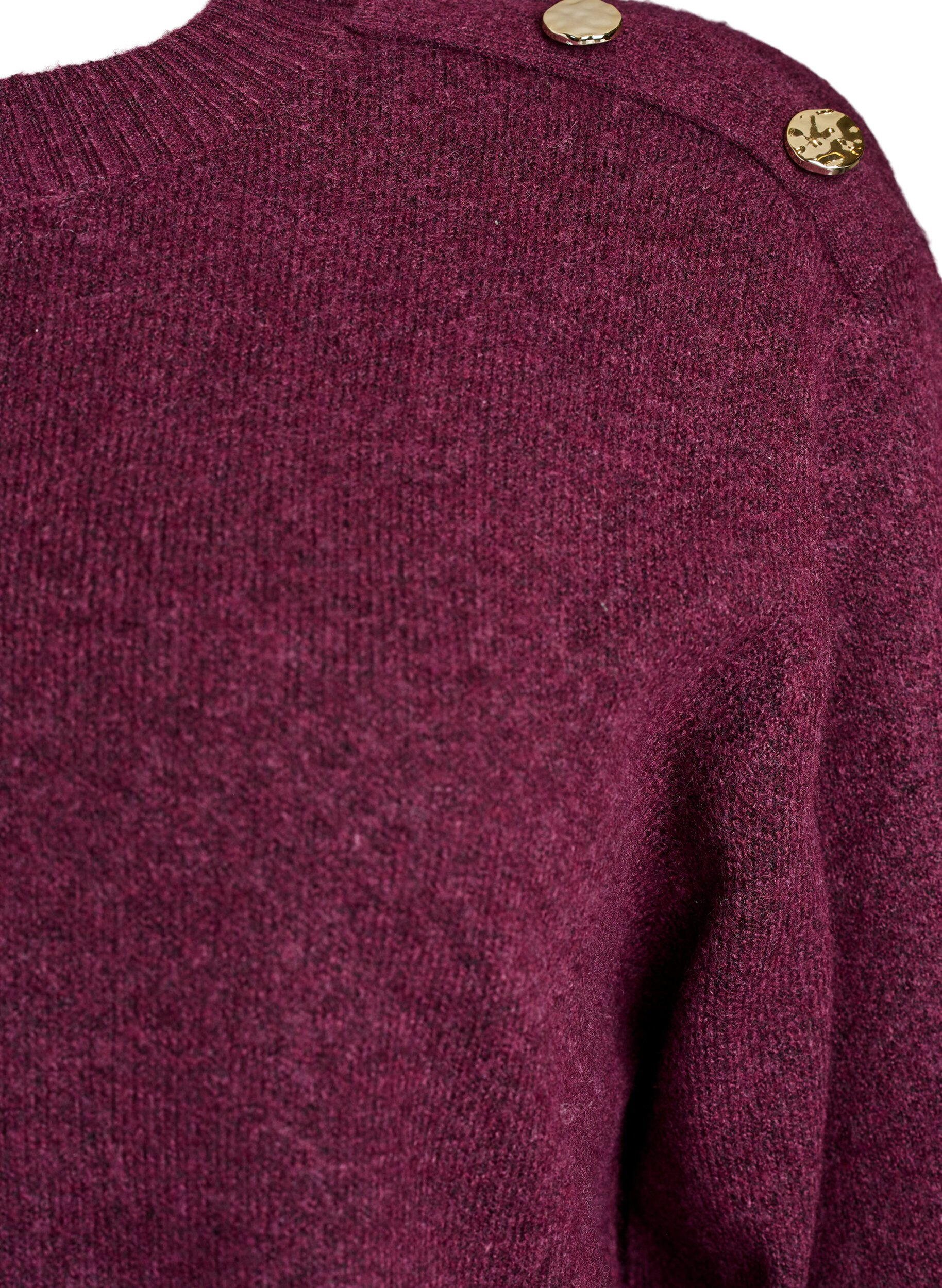 ZizziBreisel blouse met knoopdetail, Donker Bordeaux, Packshot image number 2
