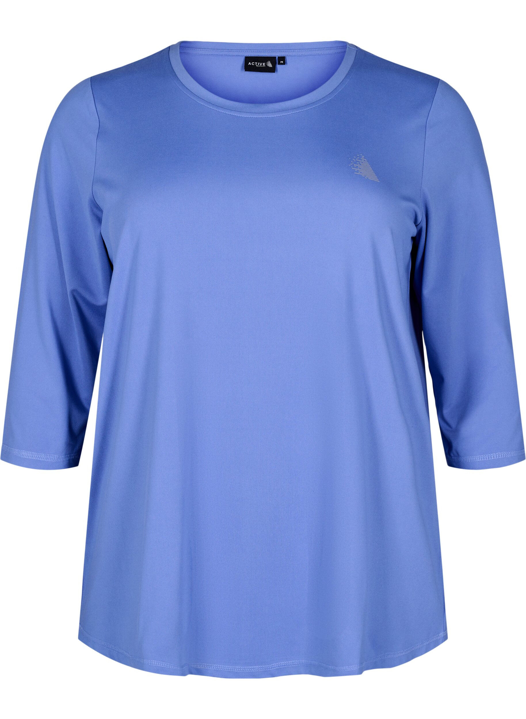Zizzi Sporttop met 3/4 mouwen, Blauw, Packshot image number 0