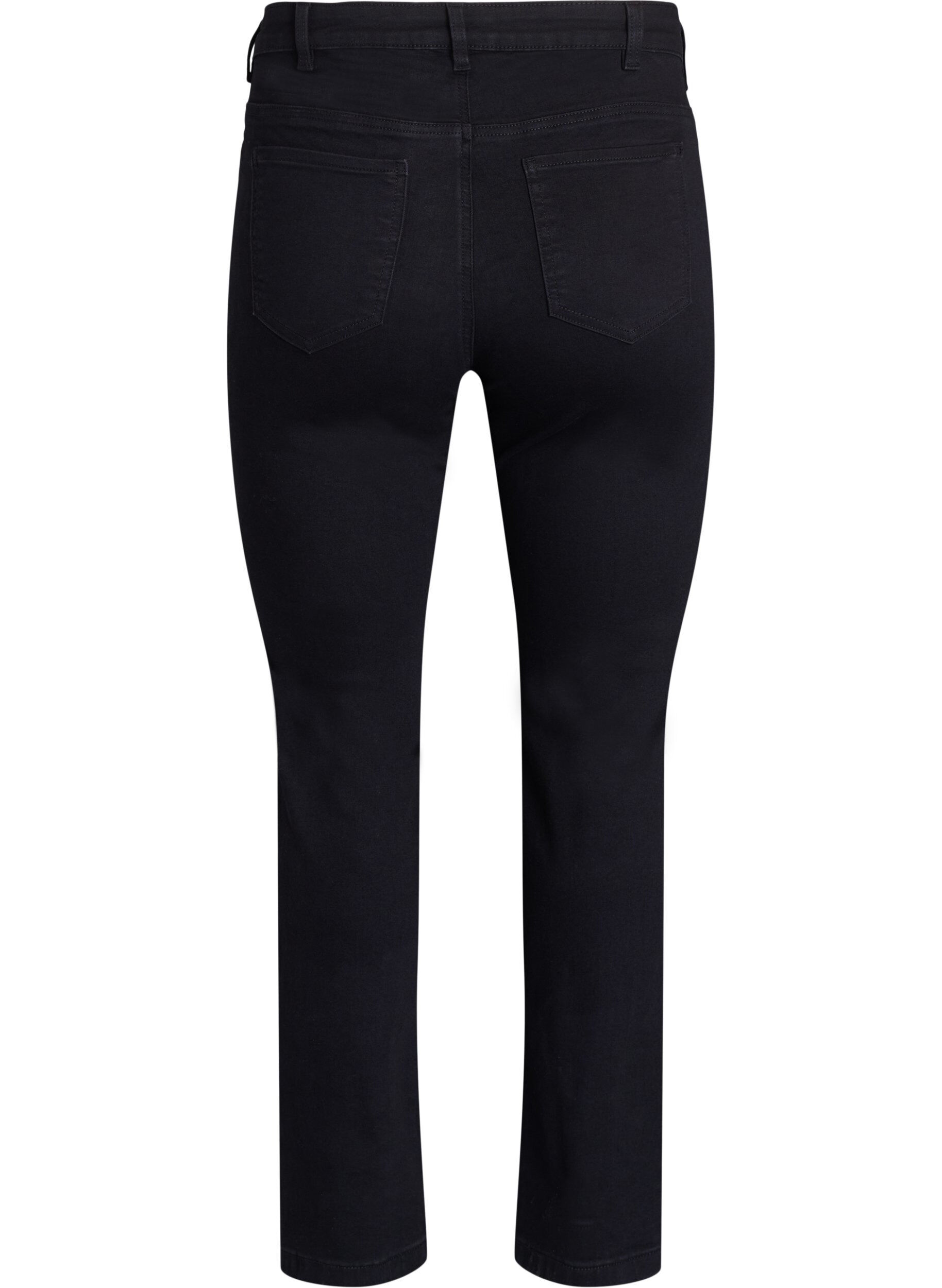 Zizzi Strakke pasvorm jeans met een normale taille, Black, Packshot image number 1