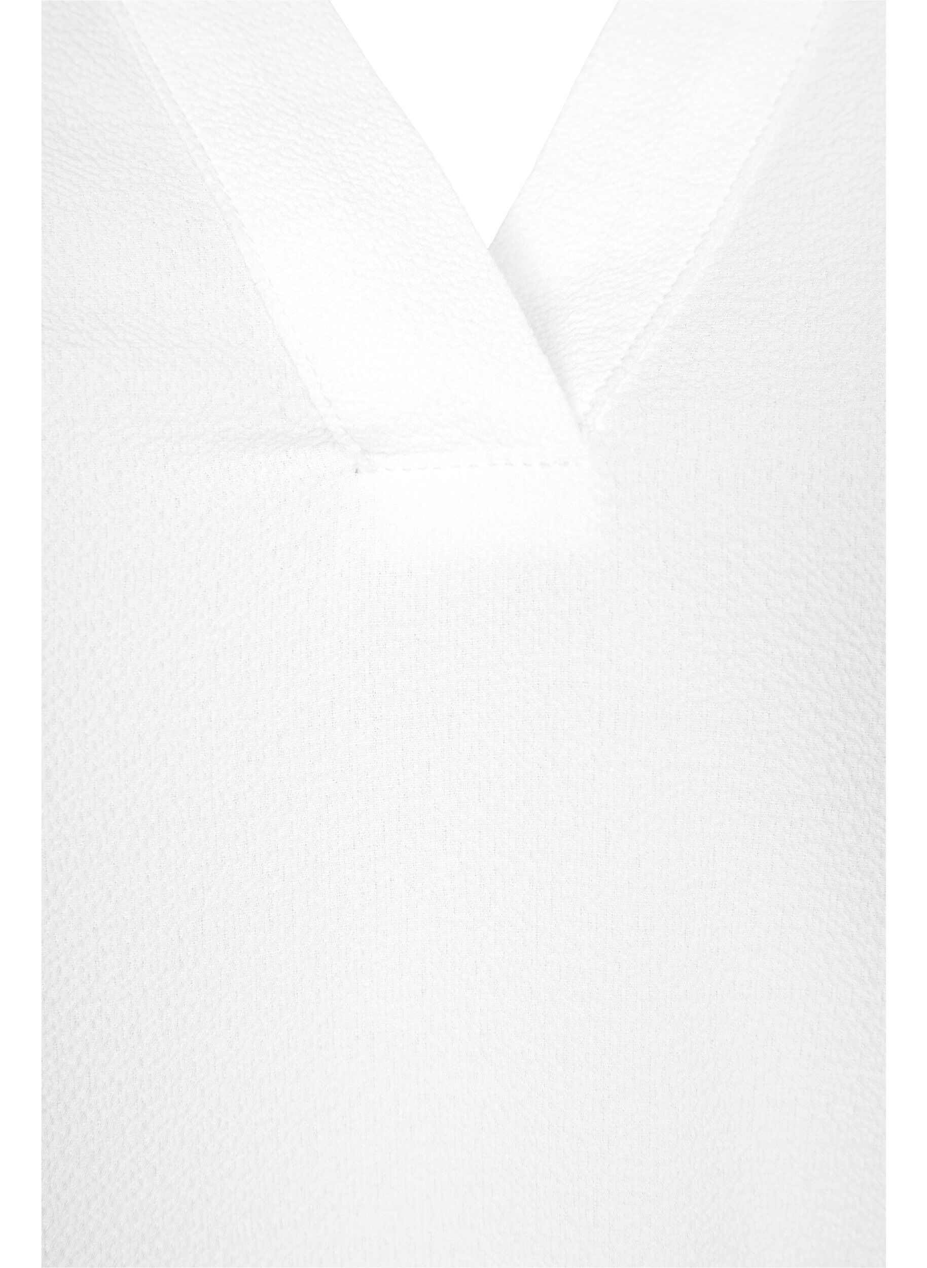 Zizzi Blouse met lange mouwen en kanten detail , Bright White, Packshot image number 2
