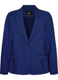 Klassieke blazer met knoopsluiting en zakken, Blauw