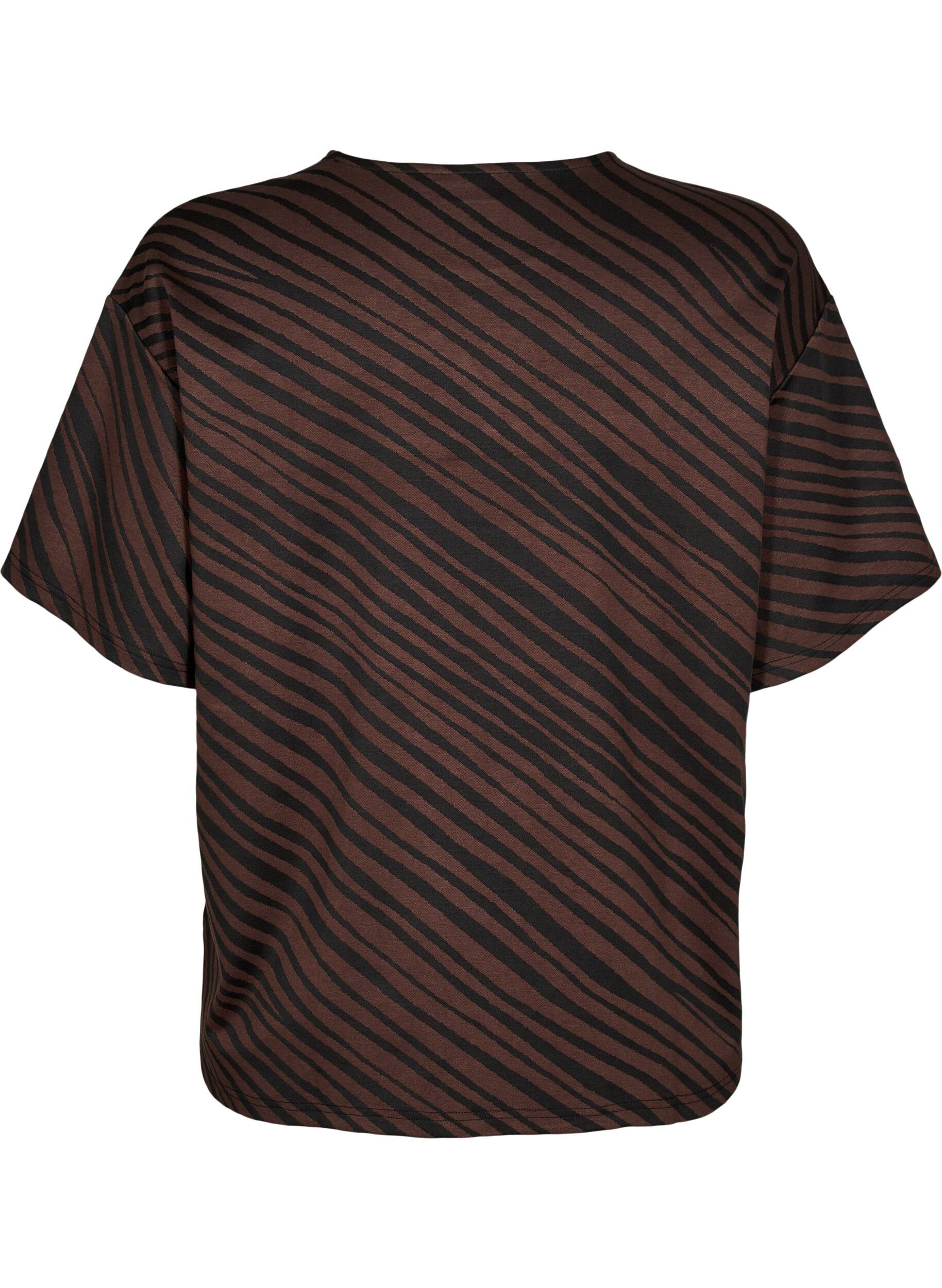 Zizzi Oversized blouse met patroon, Bruin, Packshot image number 1