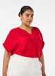 Viscose blouse met knoopjes en textuur, Rood, Model image number 0