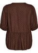 Viscose blouse met een stippenstructuur en V-hals, Bruin, Packshot image number 1