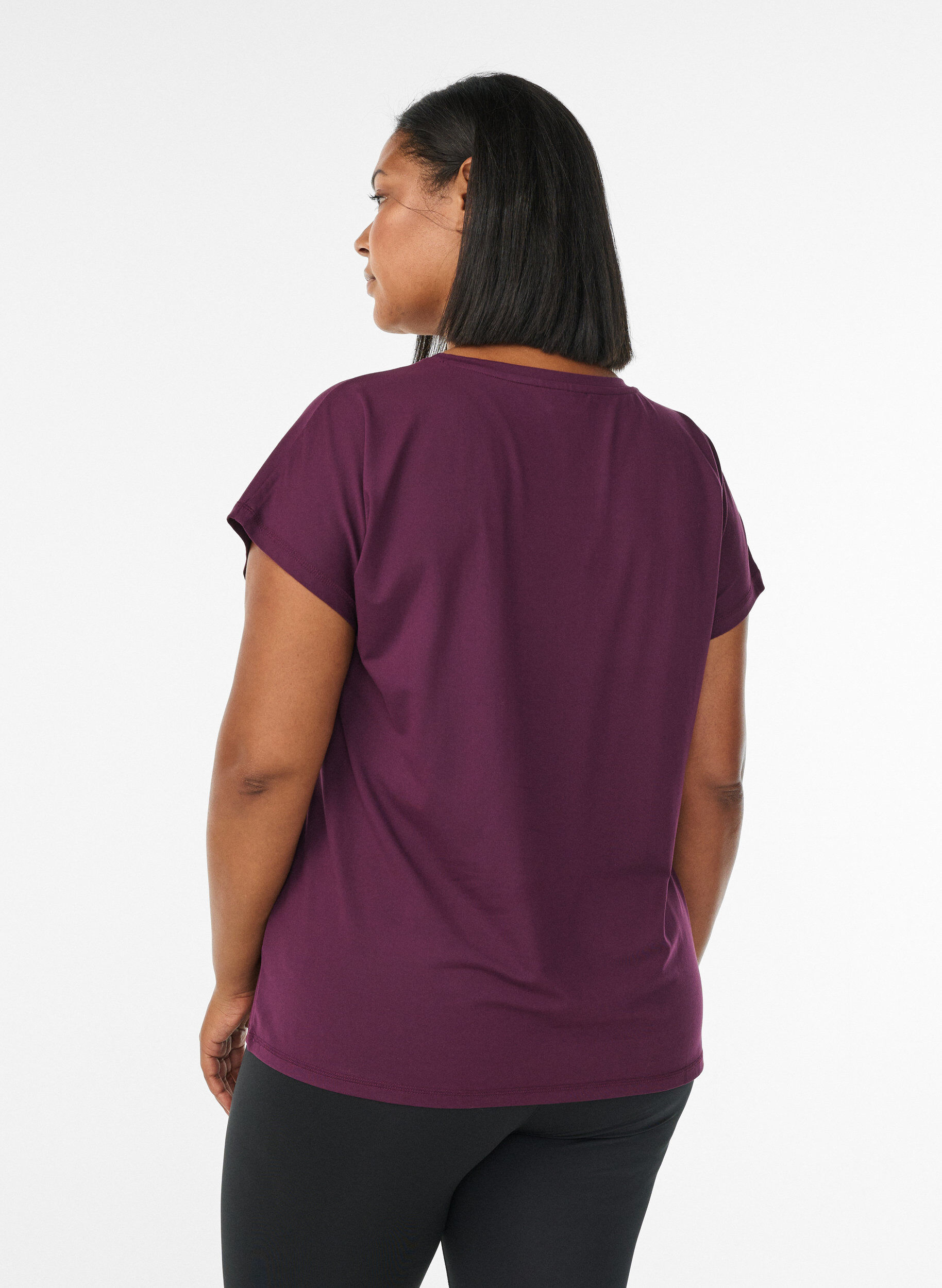 ZizziEffen gekleurd trainingsshirt, Paars, Model image number 2