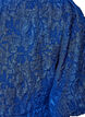 Jacquard jurk met pofmouwen en A-lijn, Blauw, Packshot image number 3
