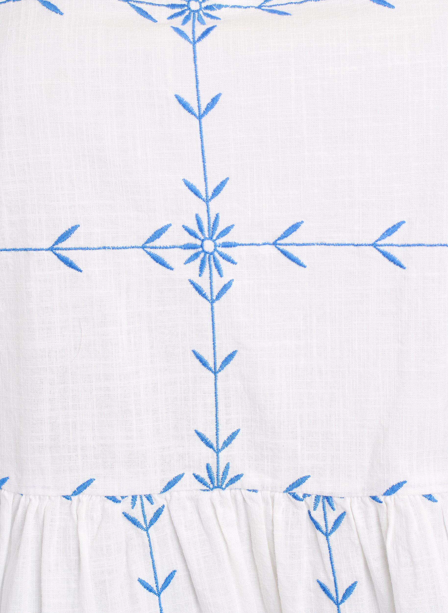 Zizzi Blouse met korte mouwen, V-hals en borduurwerk, Wit, Packshot image number 2