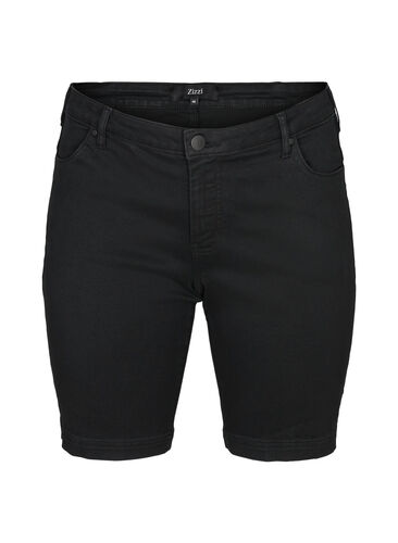 slim fit Emily shorts met normale taille, Black solid, Packshot image number 0