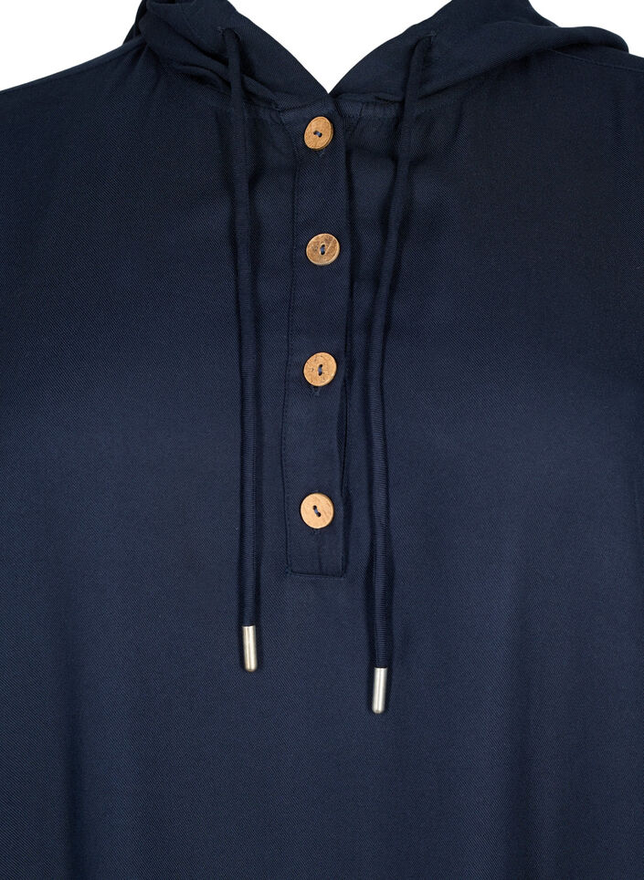 Tuniek van viscose met capuchon, Navy Blazer, Packshot image number 2