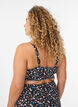 Bloemen bikinitop met ruches, Bruin, Model image number 1