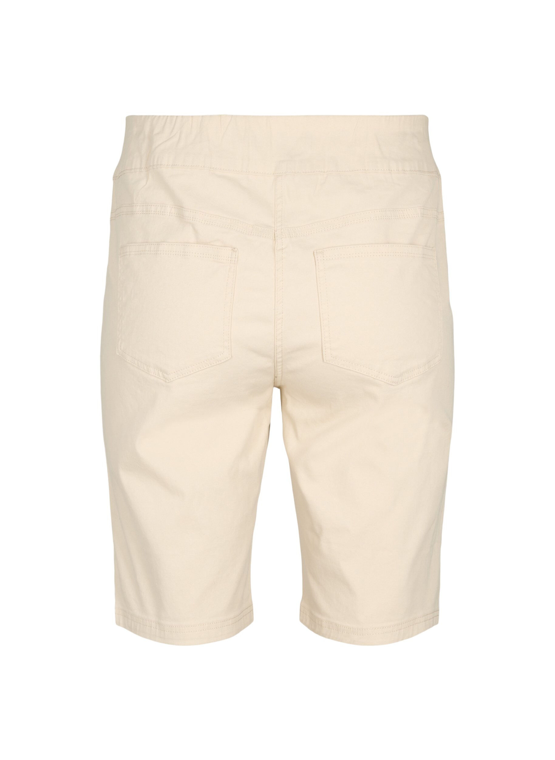 Zizzi Shorts met strakke pasvorm en achterzakken, Fog, Packshot image number 1