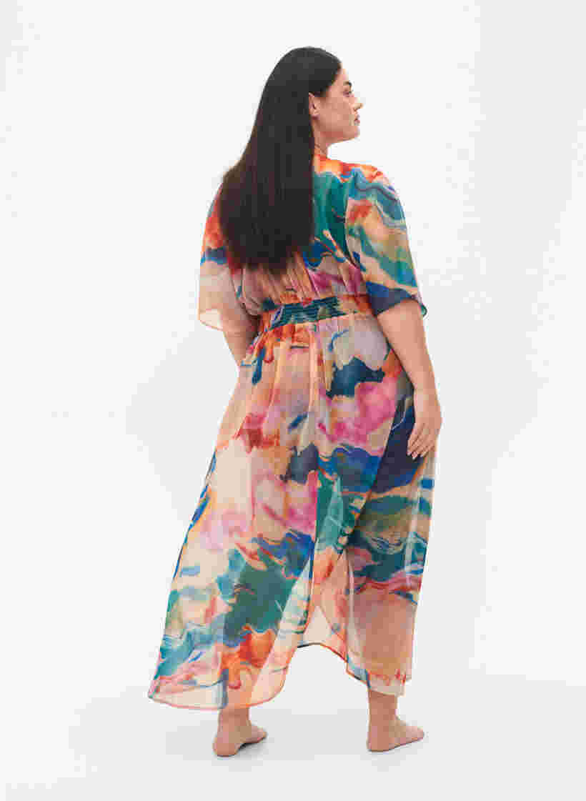 Strand kimono met opdruk, Watercolor, Model image number 1