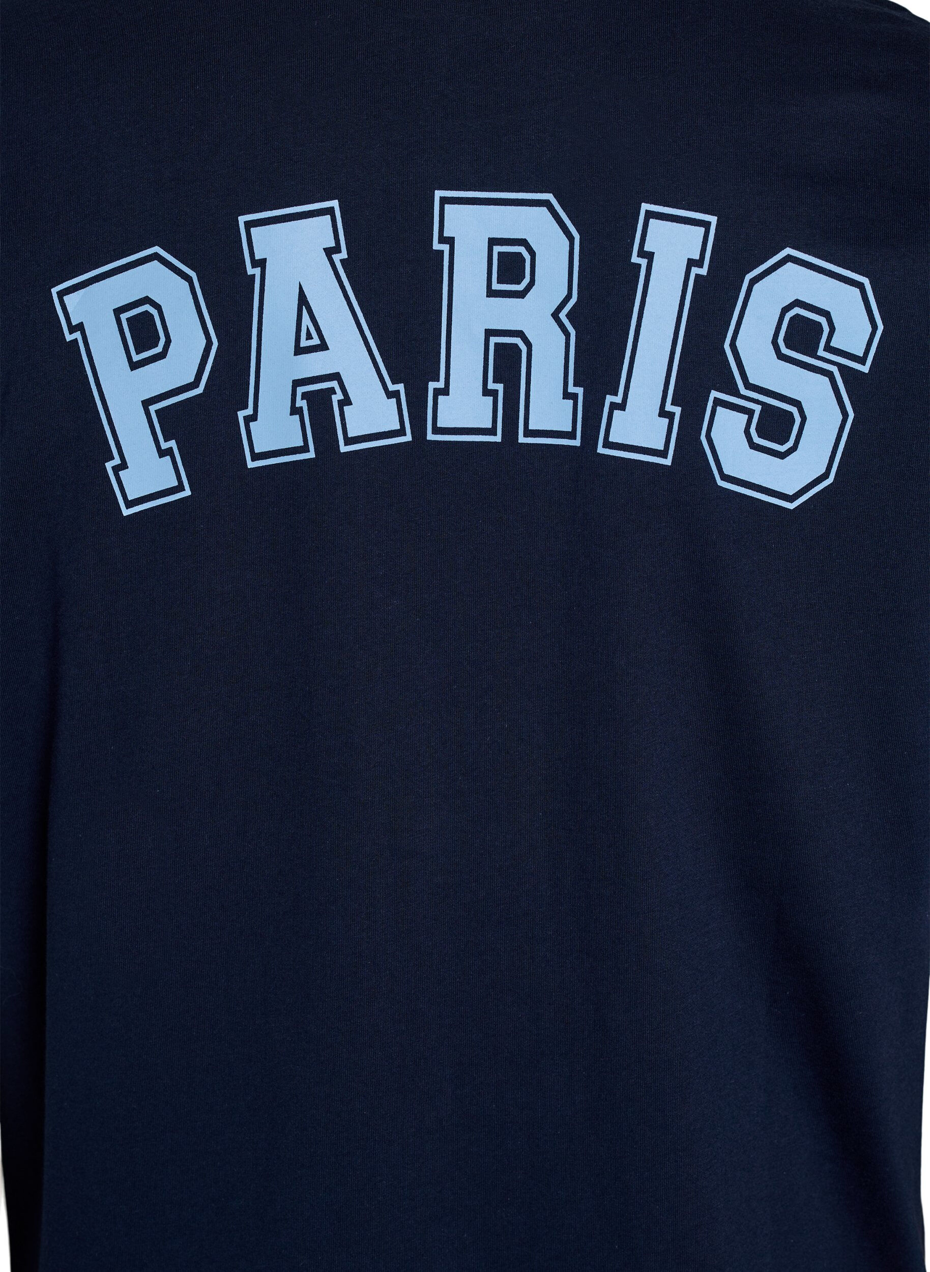 ZizziKort T-shirtjurkje met sportieve details, Blauw, Packshot image number 3