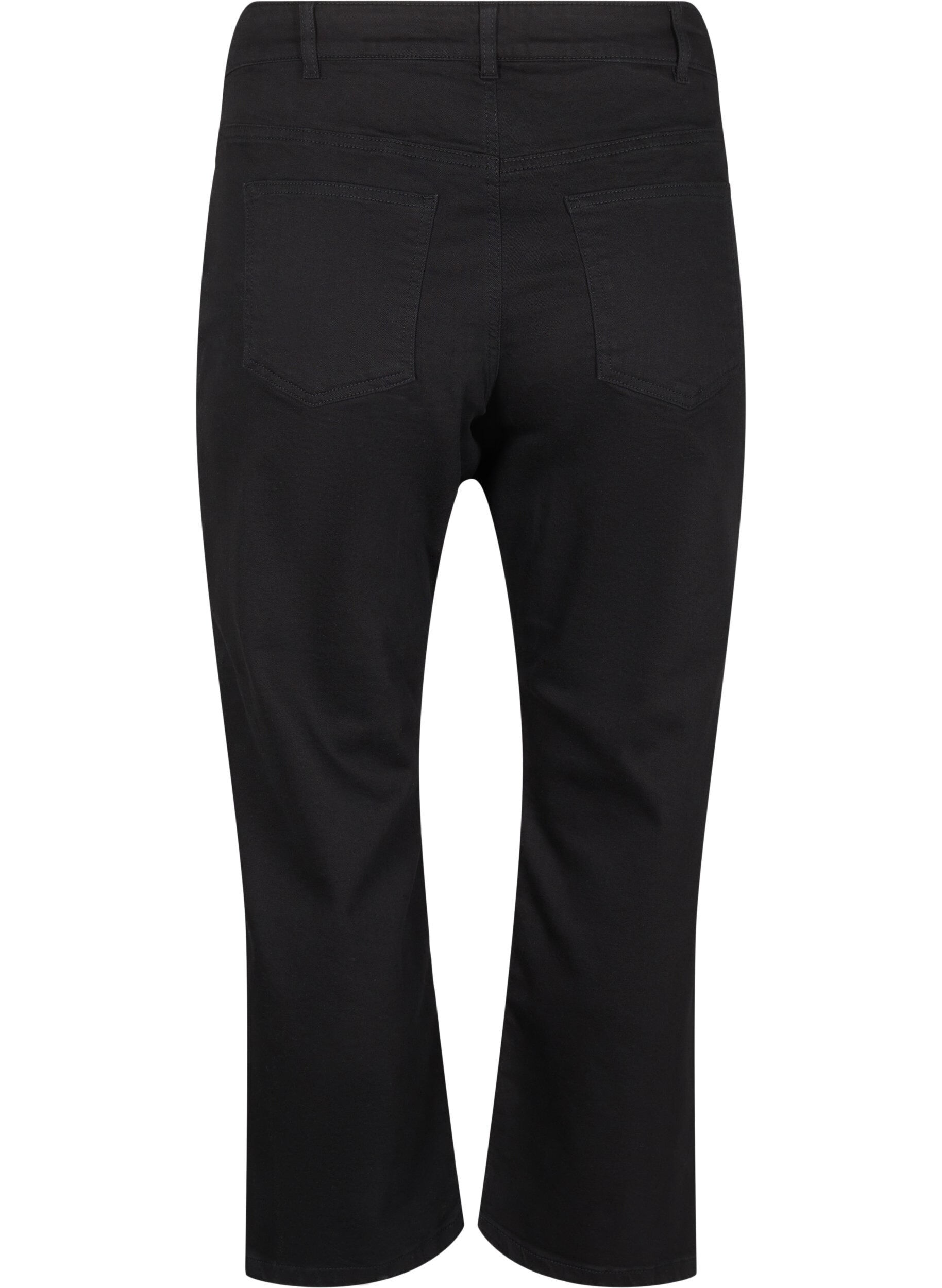 ZizziGecropte Vera jeans met een straight-fit, Zwart, Packshot image number 1