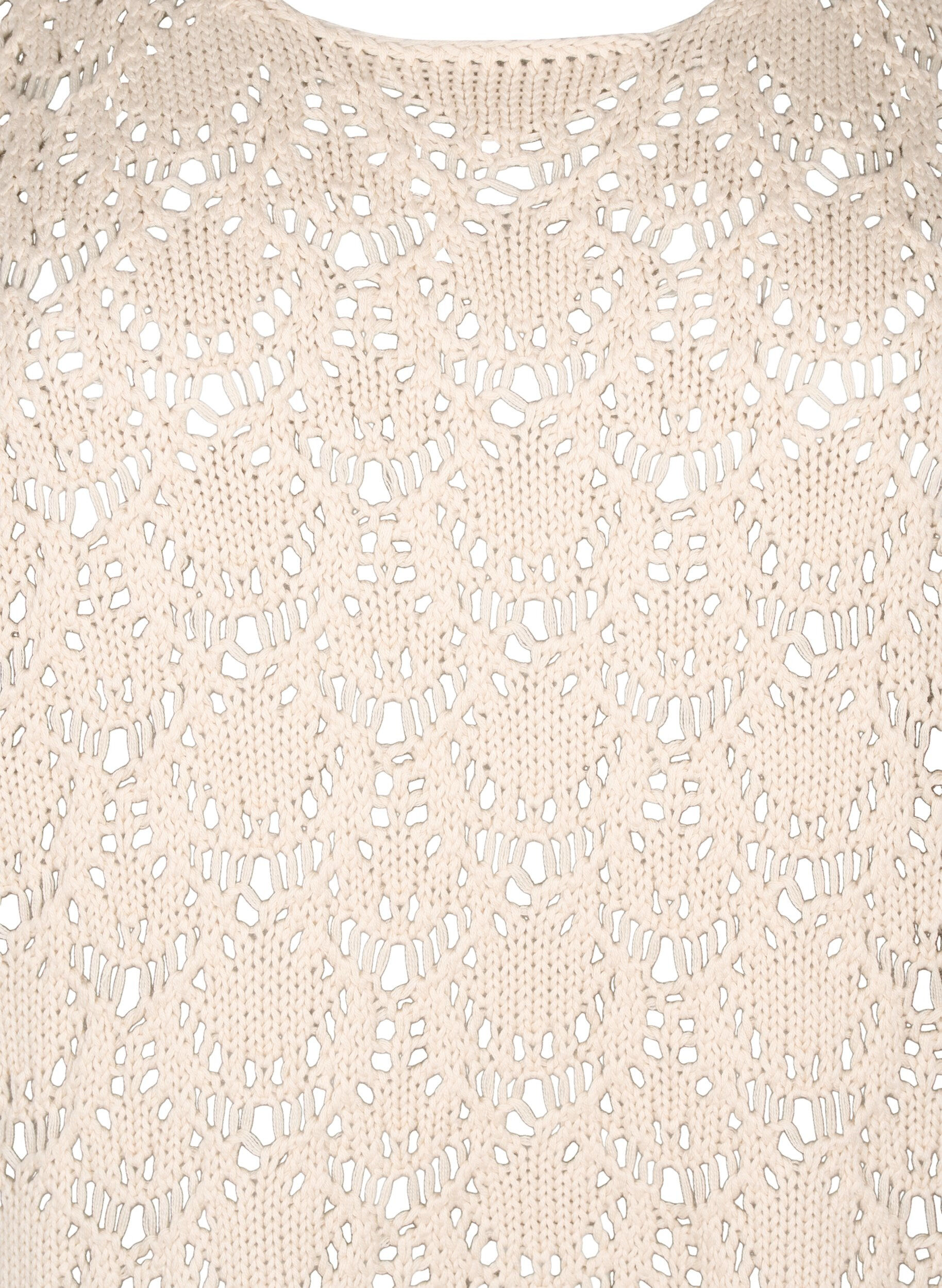 Zizzi Gebreide blouse met korte vleermuismouwen, Beige, Packshot image number 2