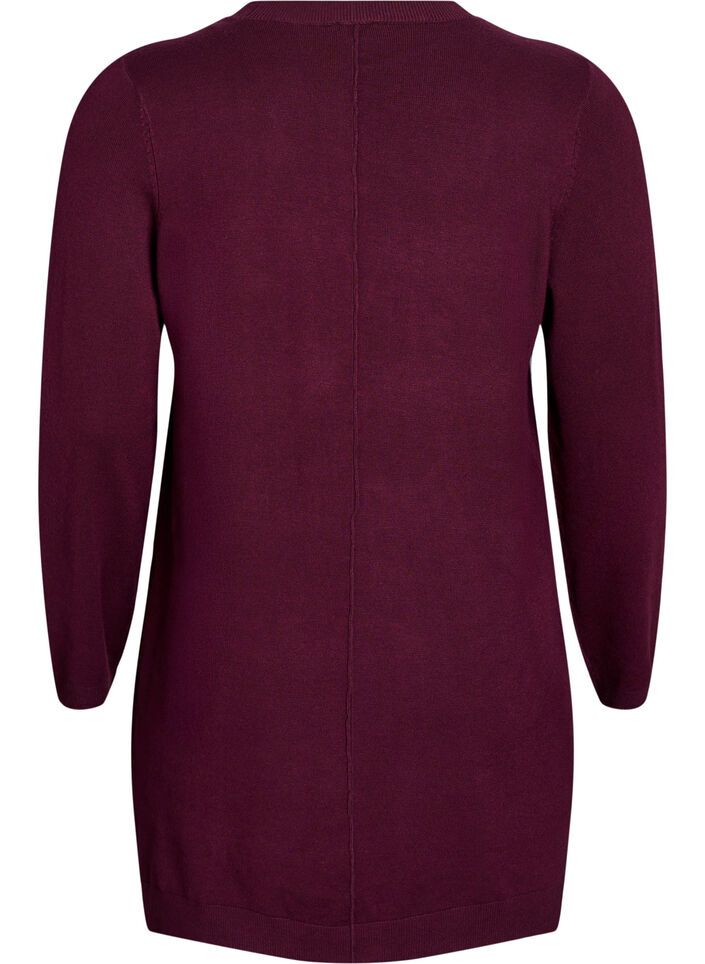 Lang gebreid vest van een viscose mix, Rood, Packshot image number 1