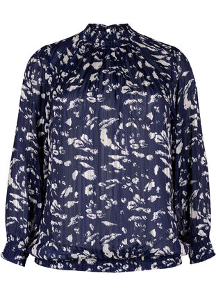Smok blouse met print, Blue Leaf AOP, Packshot image number 0