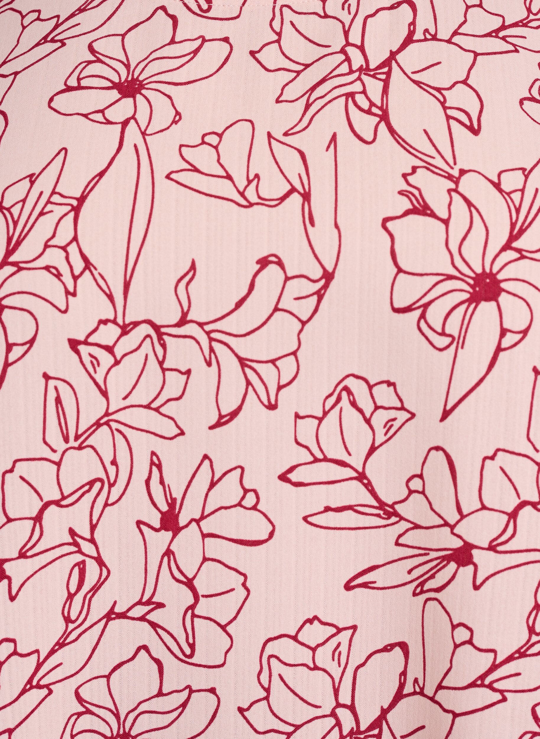 Zizzi Blouse met korte mouwen en ronde hals, Roze, Packshot image number 2