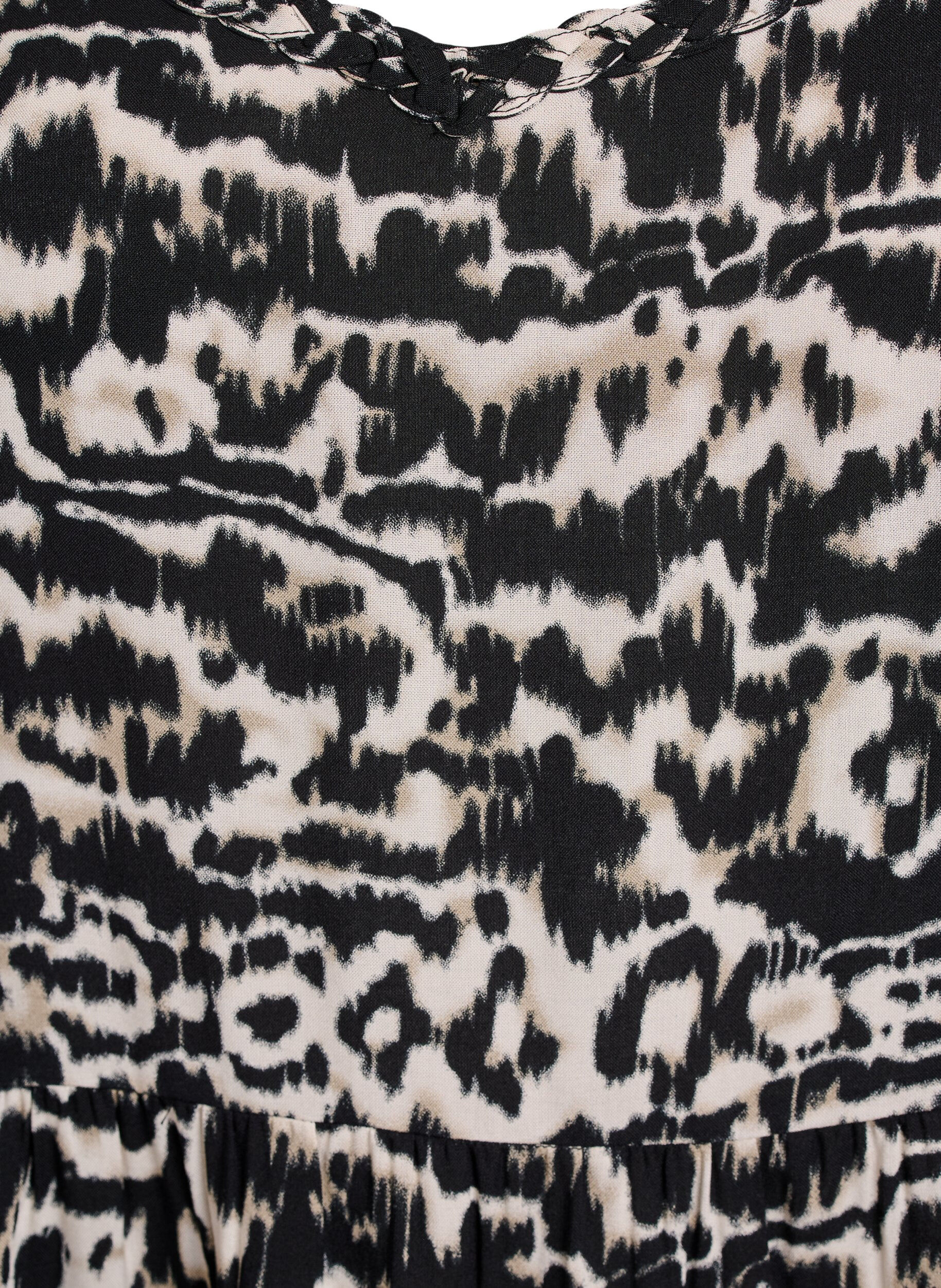 Zizzi Midi-jurk met bandjes en gesmokte rug, Zwart, Packshot image number 2