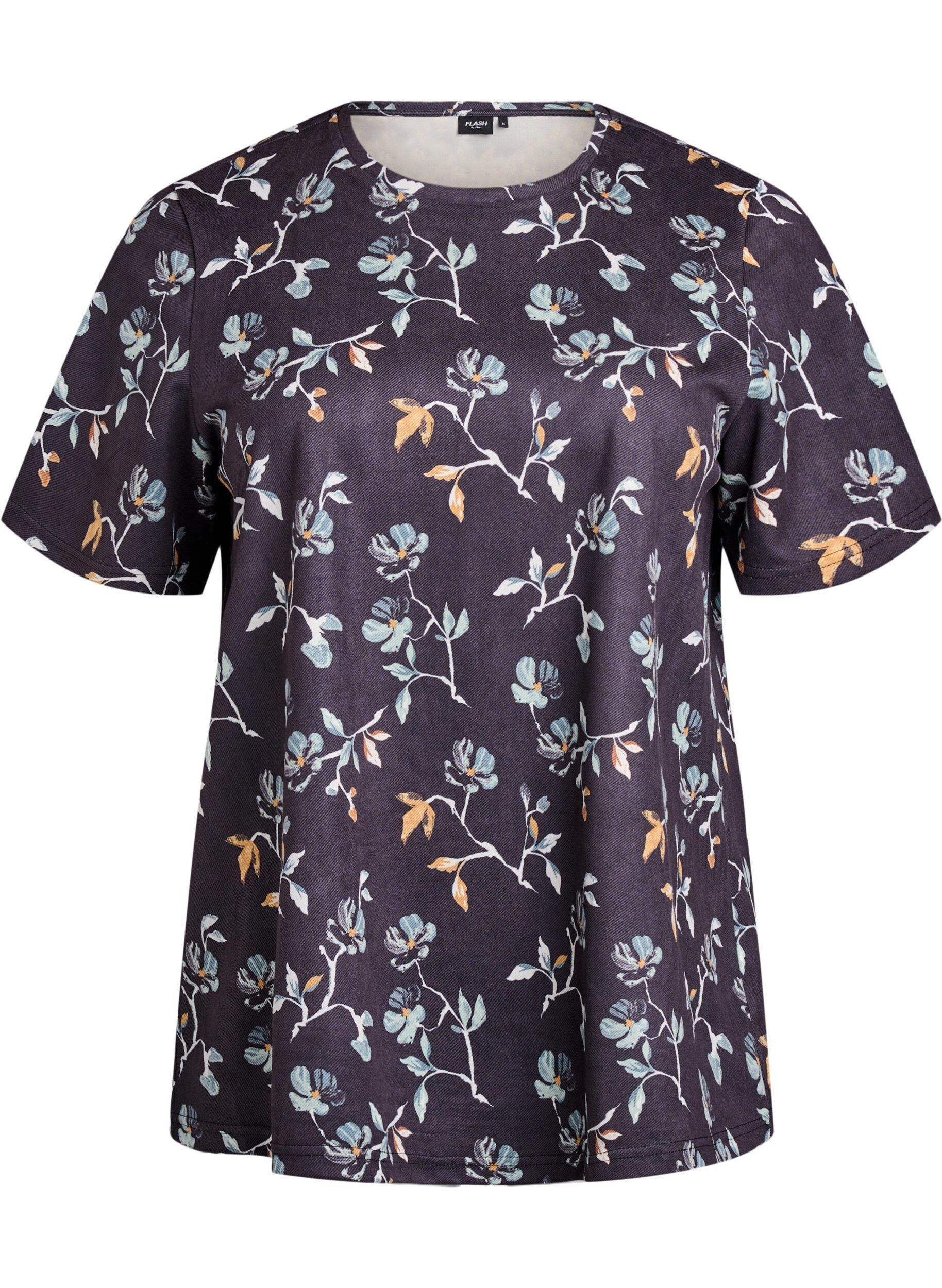 Zizzi FLASH - T-shirt met bloemenprint, Zwart, Packshot image number 0