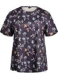 FLASH - T-shirt met bloemenprint, Zwart