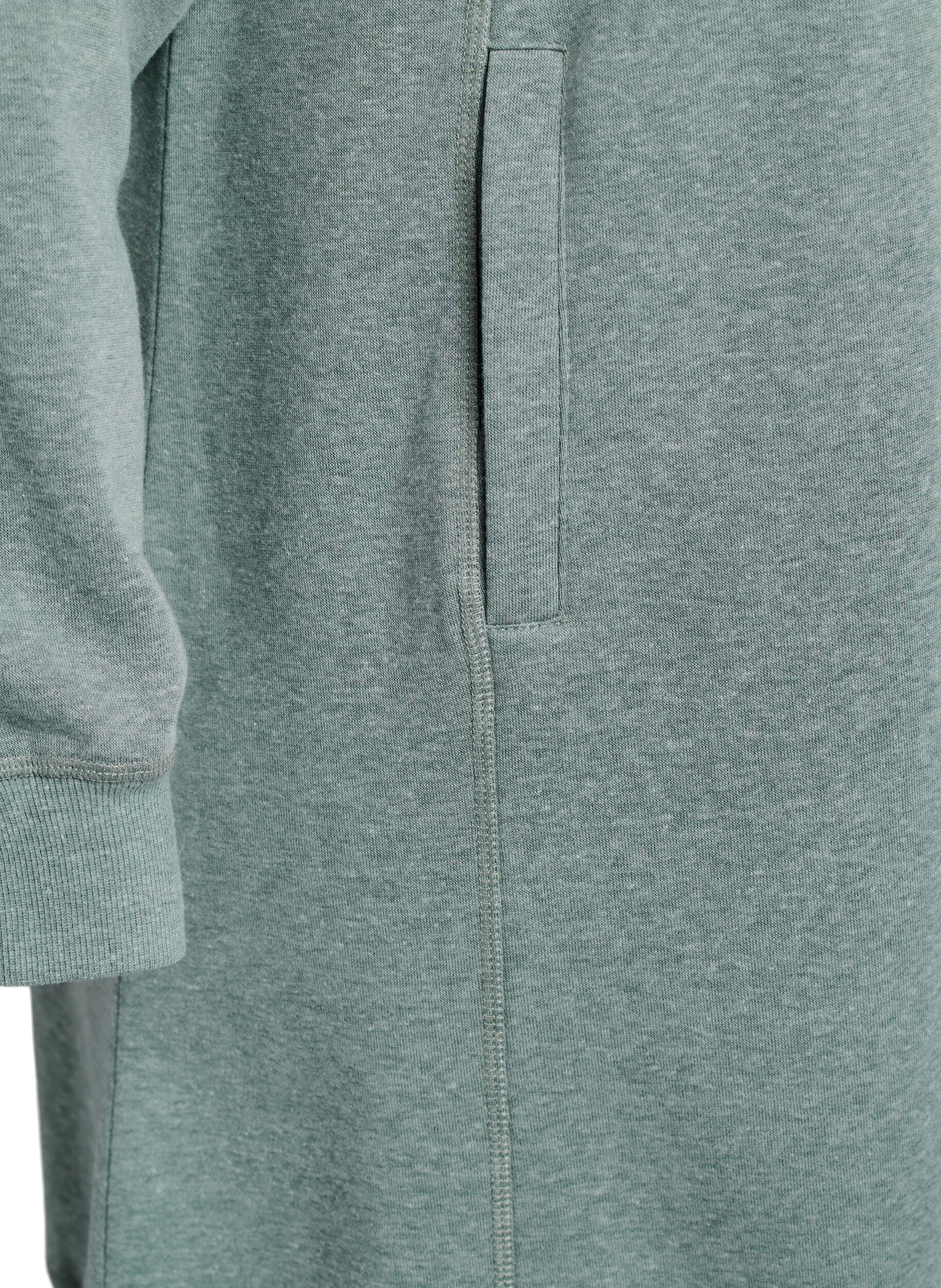 Zizzi FLASH - Kort sweatshirt jurk met hoge kraag en zakken, Groen, Packshot image number 3