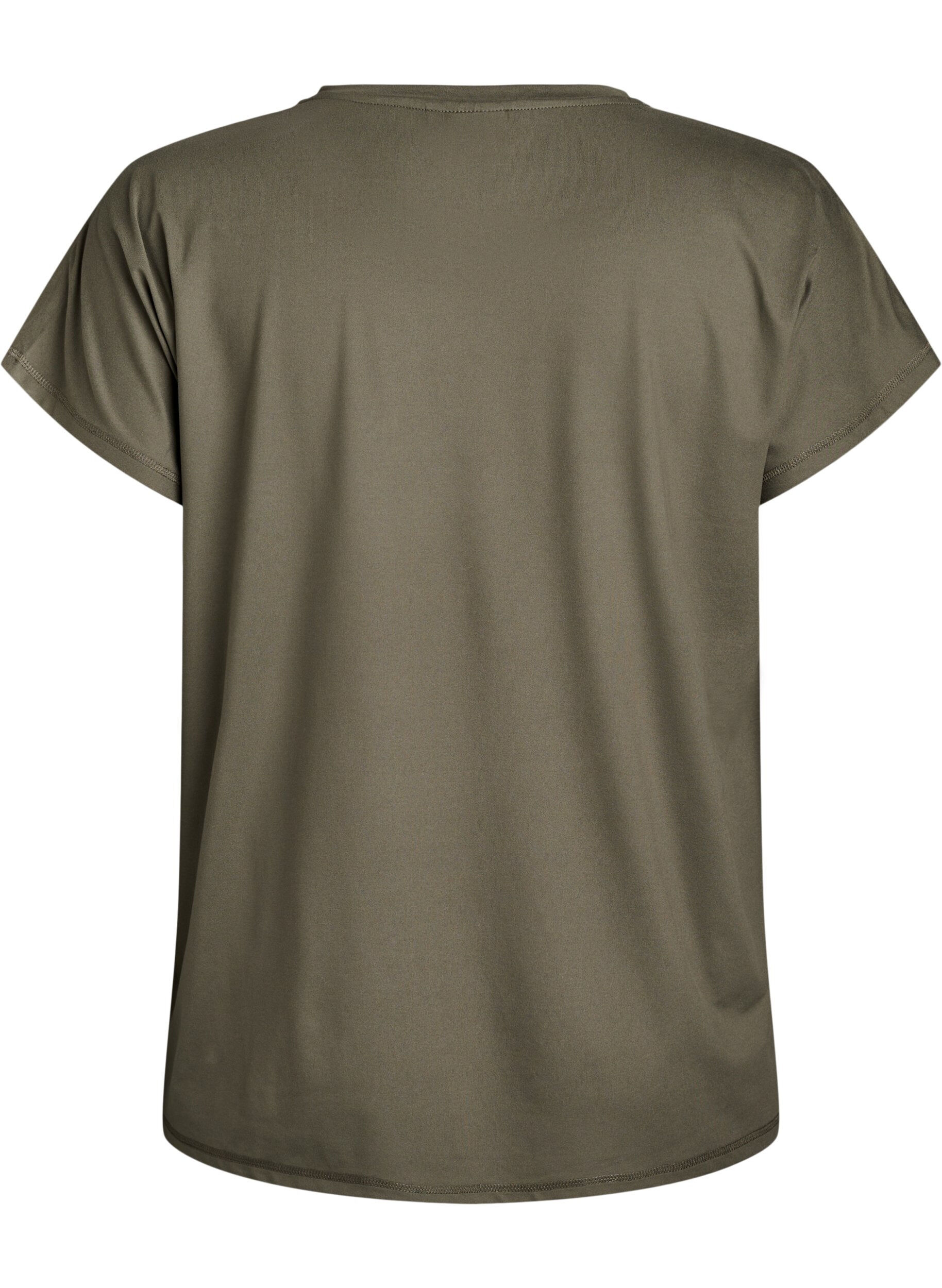 Zizzi Effen gekleurd trainingsshirt, Groen, Packshot image number 1