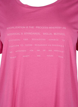 T-shirt met tekstmotief, Shocking Pink W.Pink, Packshot image number 2