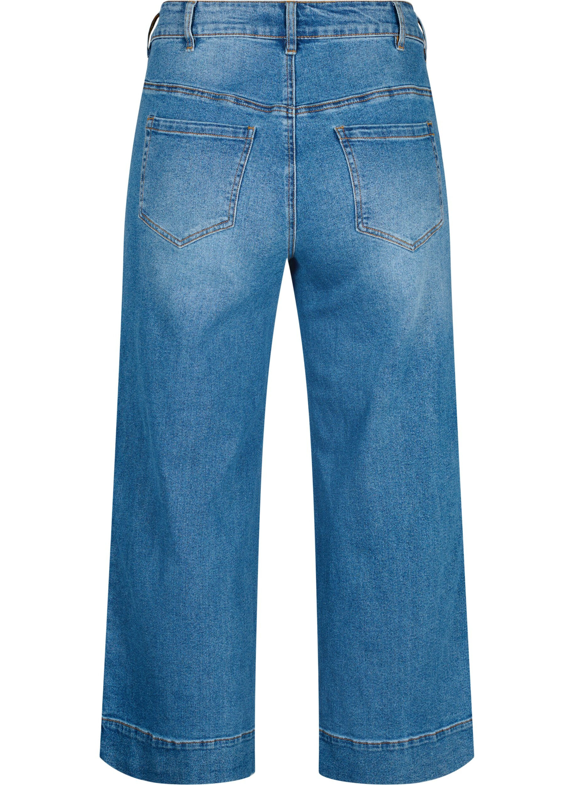 Zizzi Cropped jeans met flare, Blauw, Packshot image number 1