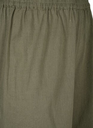 Broek van 7/8 katoenmix met linnen, Deep Lichen Green, Packshot image number 2