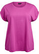 T-shirt met korte mouwen in een katoenmix, Paars, Packshot image number 0