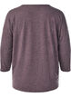 Jersey blouse met 3/4 mouwen, Bruin, Packshot image number 1