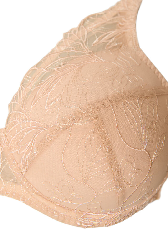 Gewatteerde kanten beha met beugel, Beige, Packshot image number 2