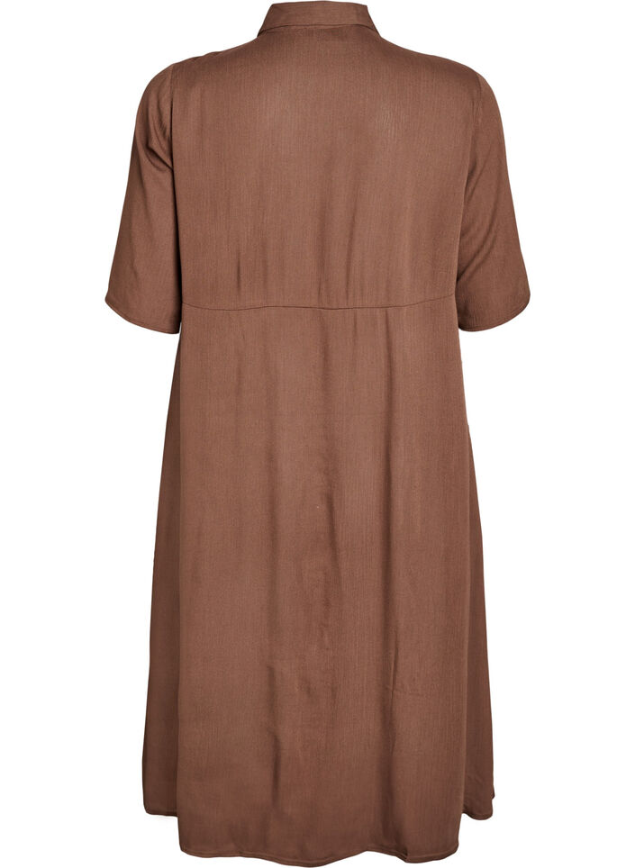 Midi shirtjurk met korte mouwen, Groen, Packshot image number 1