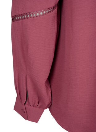 Overhemdblouse met gehaakte details, Dry Rose, Packshot image number 4