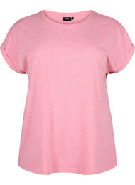Gemêleerd T-shirt met korte mouwen, Strawberry Pink Mel.