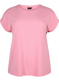 Gemêleerd T-shirt met korte mouwen, Strawberry Pink Mel.