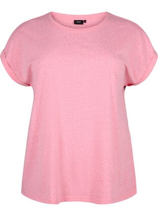 Gemêleerd T-shirt met korte mouwen, Strawberry Pink Mel., Packshot image number 0